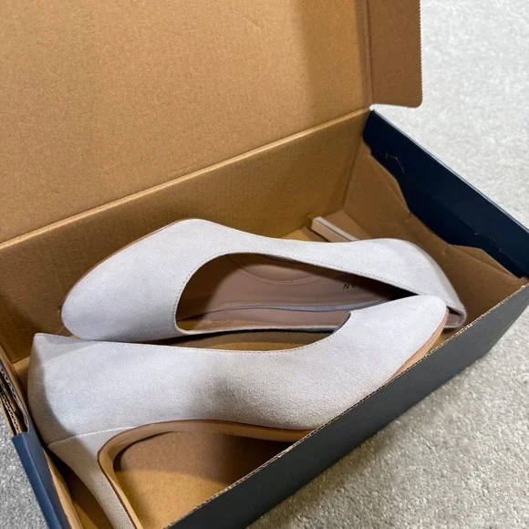 Cole Haan Gabbie Pump Suede 80 Pearl Grey Stiletto Heels NIB Sz 8 Wedding Formal - Picture 14 of 15